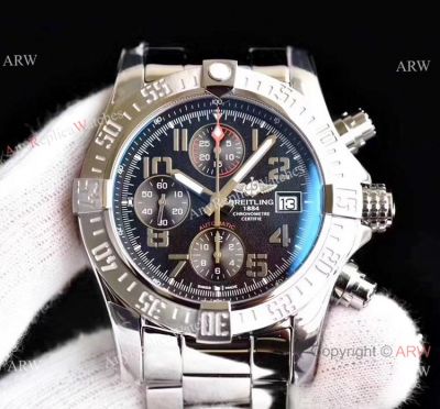 GF Factory Swiss Breitling Super Avenger II Stainless Steel Black Dial Watch 43mm